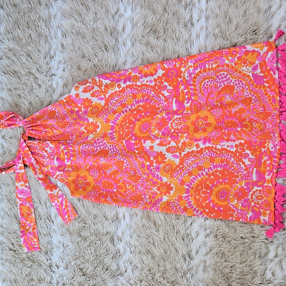 Trina Turk Pink and Orange Halter Dress - Picture 9 of 11